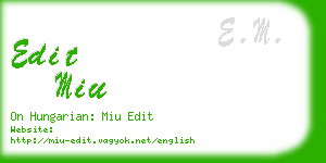 edit miu business card